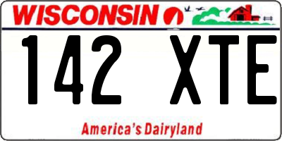 WI license plate 142XTE