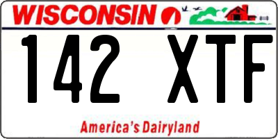 WI license plate 142XTF
