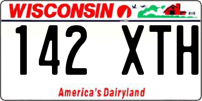 WI license plate 142XTH