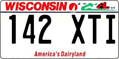 WI license plate 142XTI