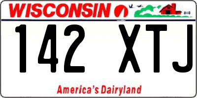 WI license plate 142XTJ