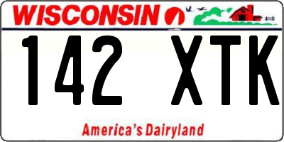 WI license plate 142XTK