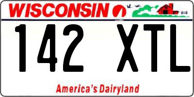 WI license plate 142XTL
