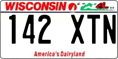 WI license plate 142XTN
