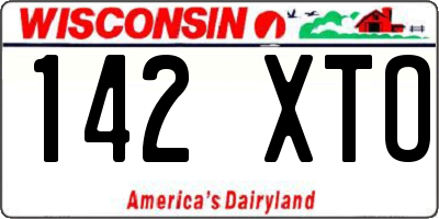 WI license plate 142XTO