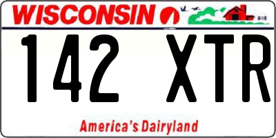 WI license plate 142XTR