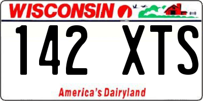 WI license plate 142XTS