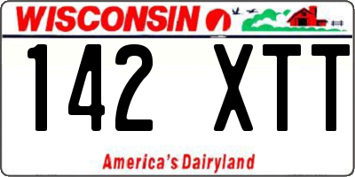 WI license plate 142XTT