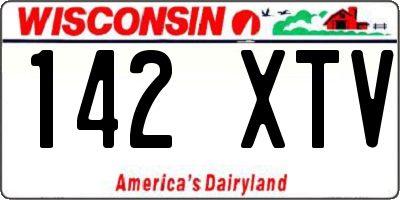 WI license plate 142XTV