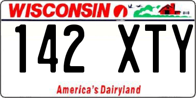 WI license plate 142XTY