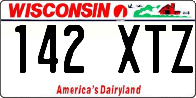 WI license plate 142XTZ