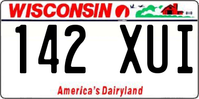 WI license plate 142XUI