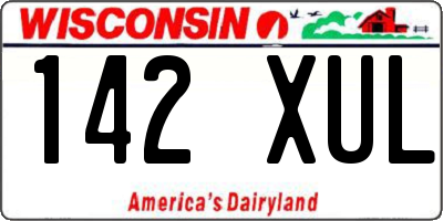 WI license plate 142XUL