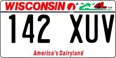 WI license plate 142XUV