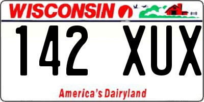 WI license plate 142XUX