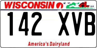 WI license plate 142XVB