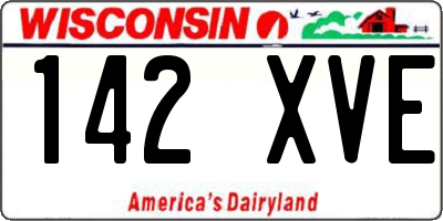 WI license plate 142XVE