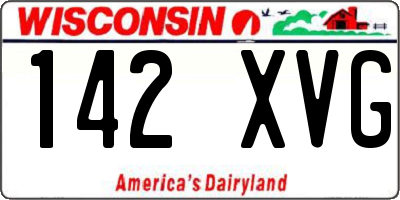 WI license plate 142XVG