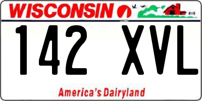 WI license plate 142XVL