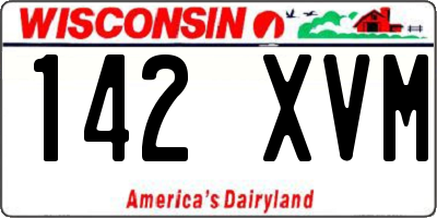 WI license plate 142XVM