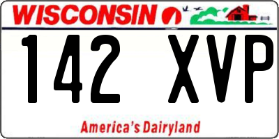 WI license plate 142XVP