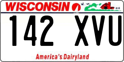 WI license plate 142XVU