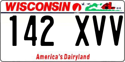 WI license plate 142XVV