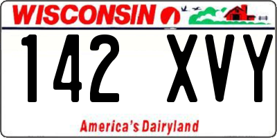 WI license plate 142XVY