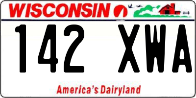 WI license plate 142XWA
