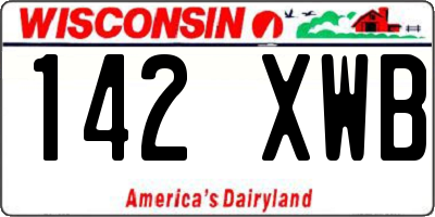 WI license plate 142XWB