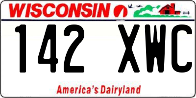 WI license plate 142XWC