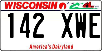 WI license plate 142XWE