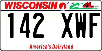 WI license plate 142XWF