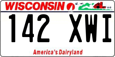 WI license plate 142XWI