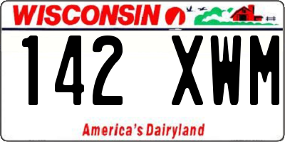 WI license plate 142XWM
