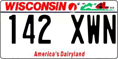 WI license plate 142XWN