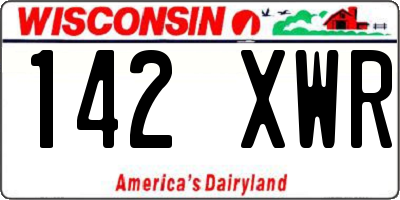 WI license plate 142XWR