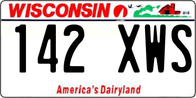 WI license plate 142XWS