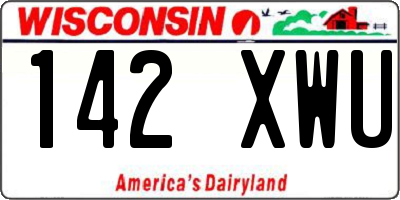 WI license plate 142XWU