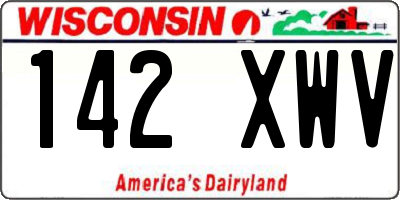 WI license plate 142XWV