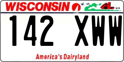 WI license plate 142XWW