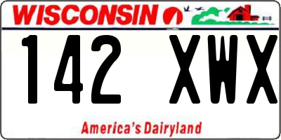 WI license plate 142XWX