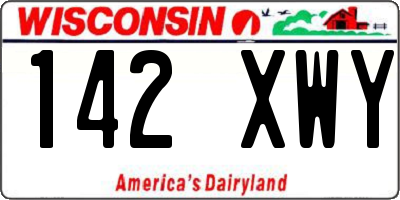 WI license plate 142XWY
