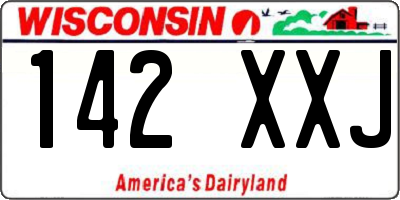 WI license plate 142XXJ