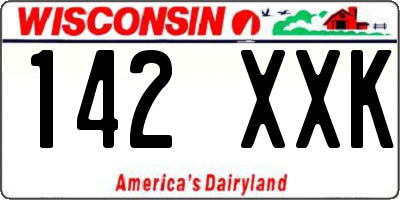WI license plate 142XXK