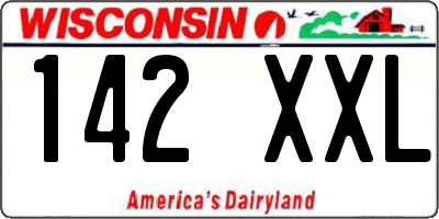 WI license plate 142XXL