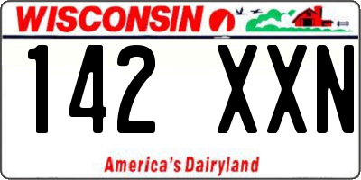 WI license plate 142XXN