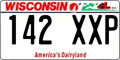 WI license plate 142XXP