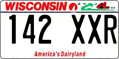 WI license plate 142XXR