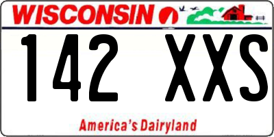 WI license plate 142XXS